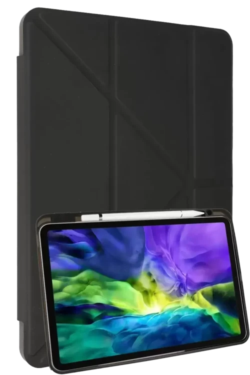 İpad 10.2 (8.Nesil) Kılıf Kalemlikli Mars Tablet Kılıfı - Koyu Gri