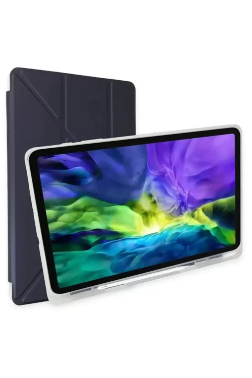 İpad 10.2 (8.Nesil) Kılıf Kalemlikli Mars Tablet Kılıfı - Lacivert