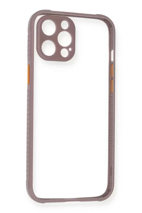 İphone 12 Kılıf Miami Şeffaf Silikon - Mor