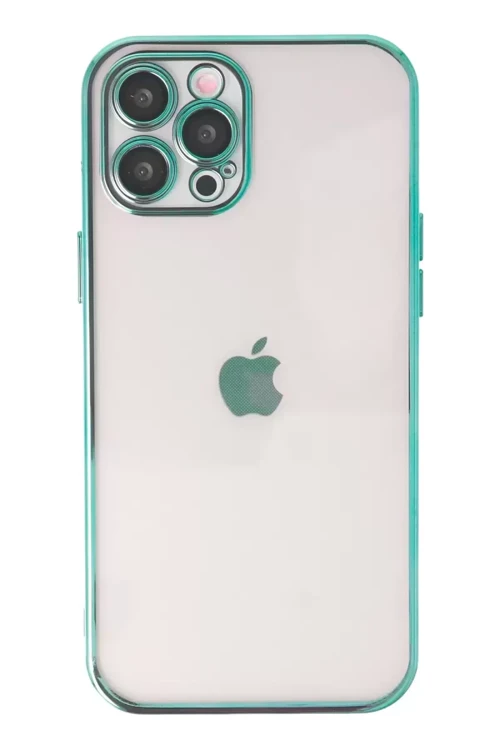 İphone 12 Kılıf Lensli Silikon - Yeşil