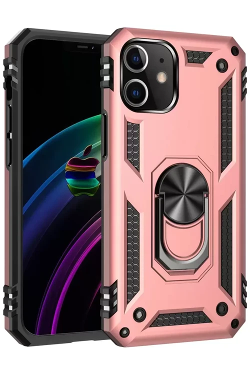İphone 12 Mini Kılıf Sofya Yüzüklü Silikon Kapak -