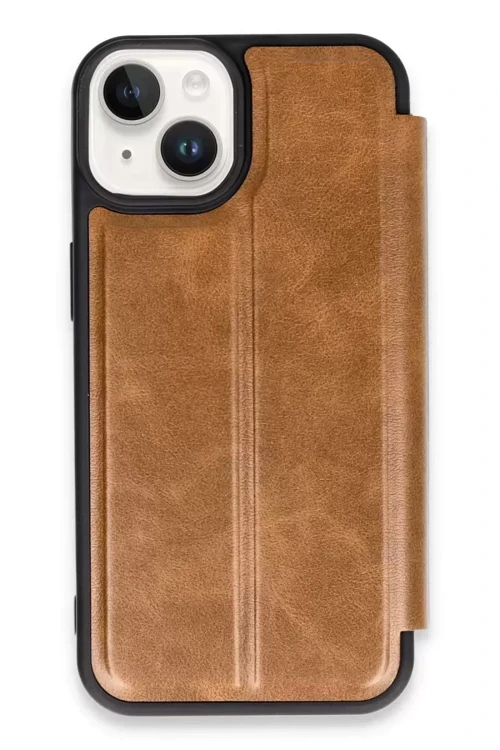 İphone 14 Kılıf Flip Cover - Taba