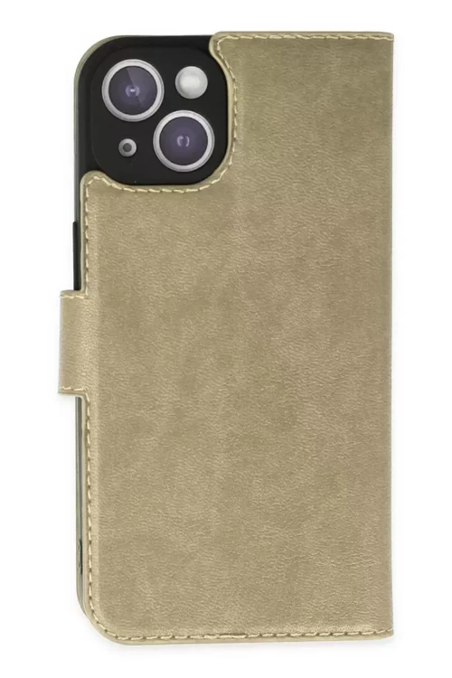 İphone 14 Kılıf S Kapaklı Kılıf - Gold