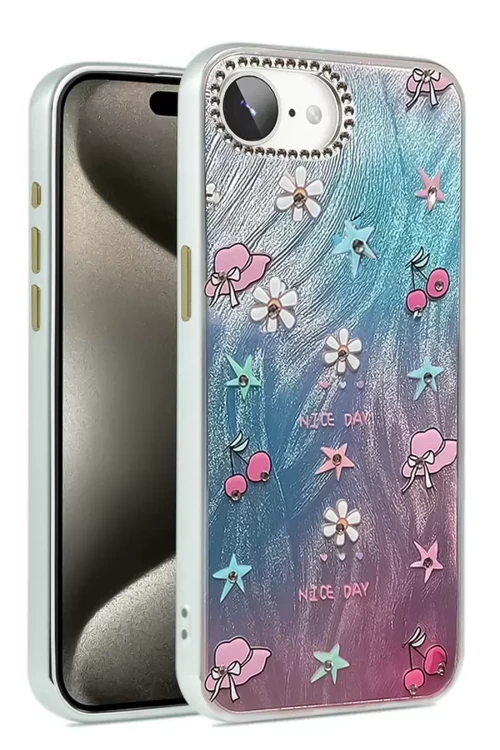 İphone 16E Kılıf Blade Aynalı Desenli Kapak - Desen 4