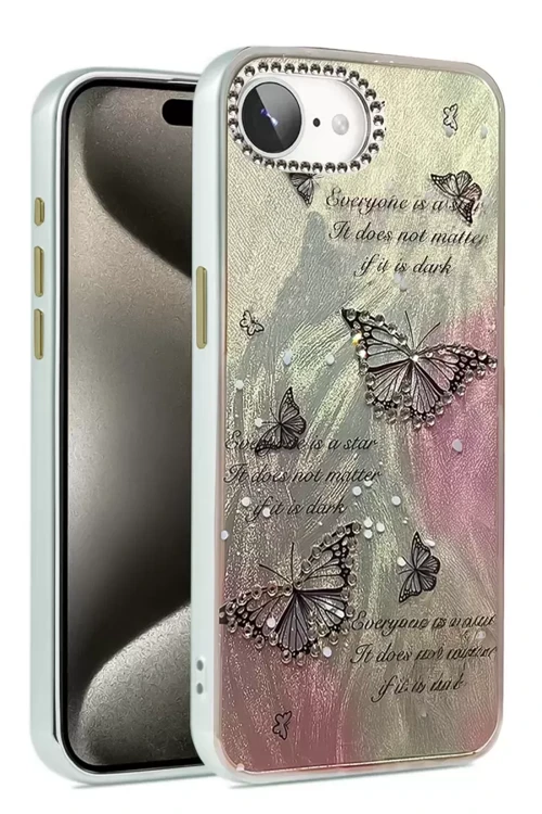 İphone 16E Kılıf Blade Aynalı Desenli Kapak - Desen 6