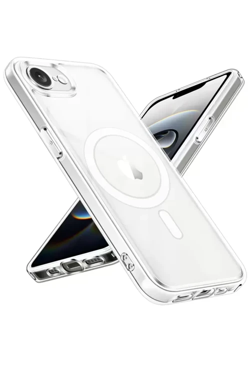 İphone 16E Kılıf Magneticsafe Şeffaf Silikon - Şeffaf