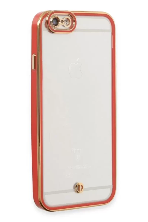 İphone 6 Kılıf Liva Lens Silikon - Kırmızı