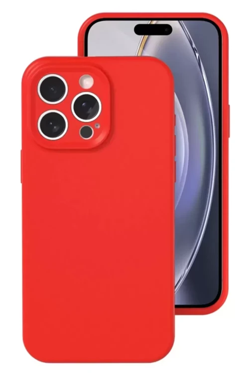İphone 16 Kılıf Nano İçi Kadife Silikon - Kırmızı
