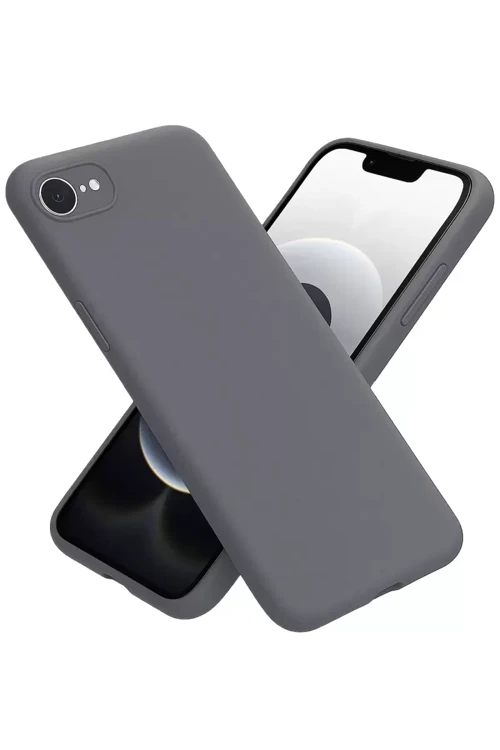 İphone 16E Kılıf First Silikon - Gri