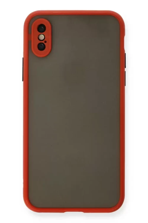 İphone X Kılıf Montreal Silikon Kapak - Kırmızı