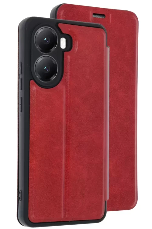 Poco X7 Kılıf Flip Cover - Kırmızı