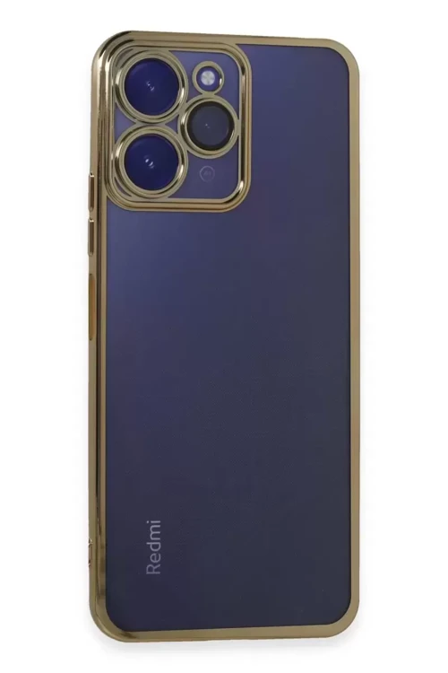 Redmi 12 Kılıf Lensli Silikon - Gold
