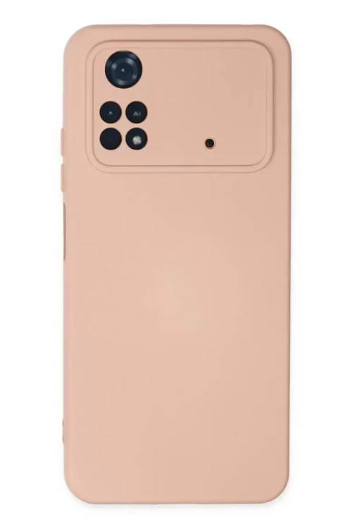 Poco M4 4G Kılıf Nano İçi Kadife Silikon - Pudra
