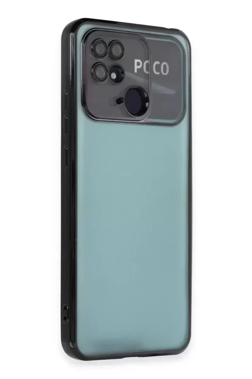 Redmi 10C Kılıf Lensli Silikon - Siyah