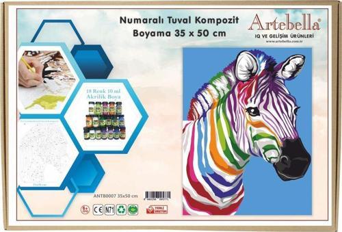 Sayılarla Boyama Tuval Seti - Zebra (35x50 cm)