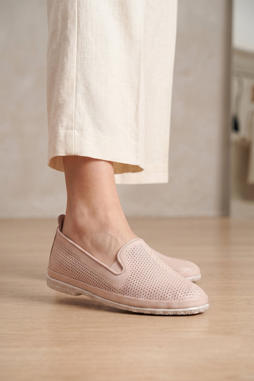 D26YA-7145 Kadın Hakiki Deri Casual Ayakkabı Krem