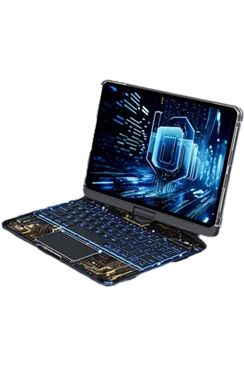 Jp11 İpad 11 (2022) Kılıf Vales Dönen Ledli Klavyeli Tablet Kılıfı - Siyah