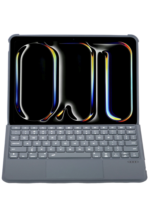 T5504D Ipad 11 (2024) Kılıf Palermo Ledli Klavyeli Standlı Tablet Kılıfı - Siyah