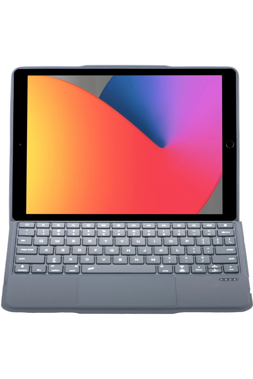 T5506D Ipad 10.2 (9.Nesil) Kılıf Palermo Ledli Klavyeli Standlı Tablet Kılıfı - Siyah
