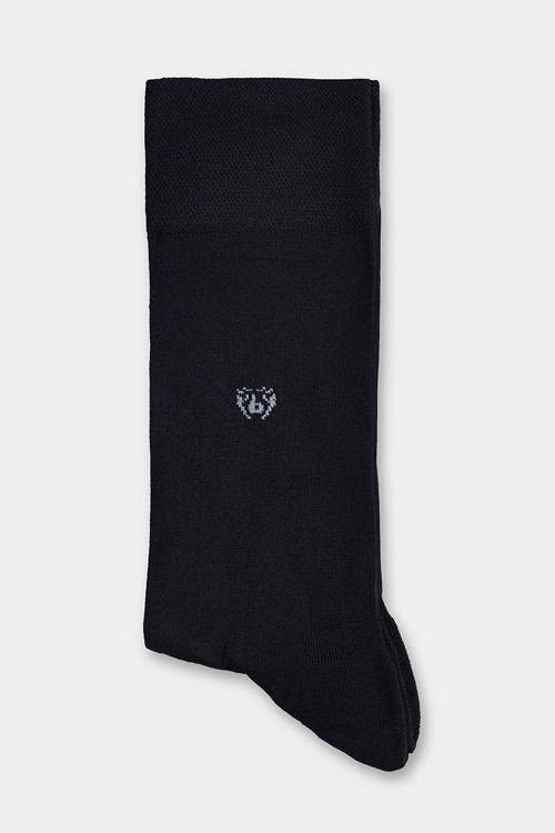 Siyah Polyester Bambu Uzun Soket Çorap