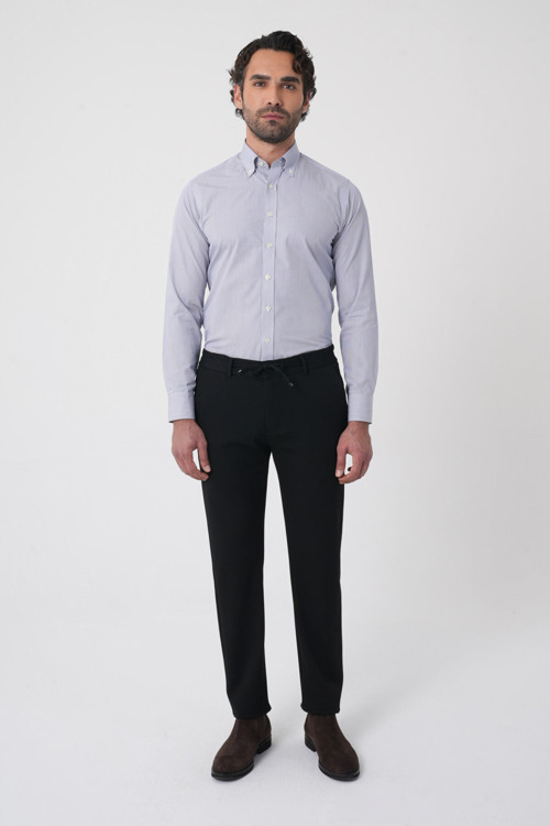 Siyah Polyester Spor Jogger Pantolon