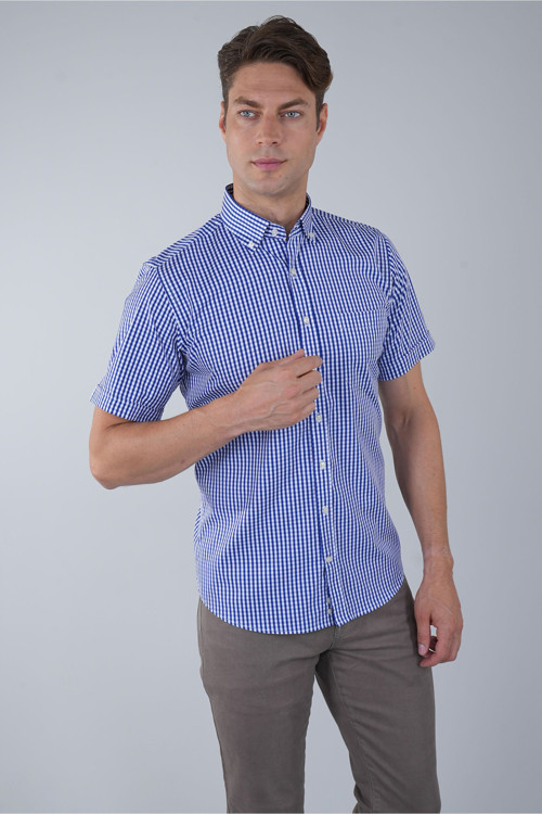 Lacivert Regular Fit Pamuk Gömlek