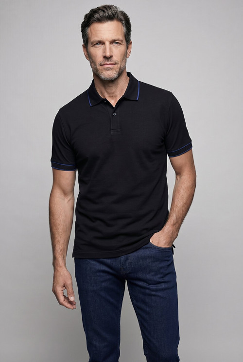 Siyah Polo Yaka T-shirt