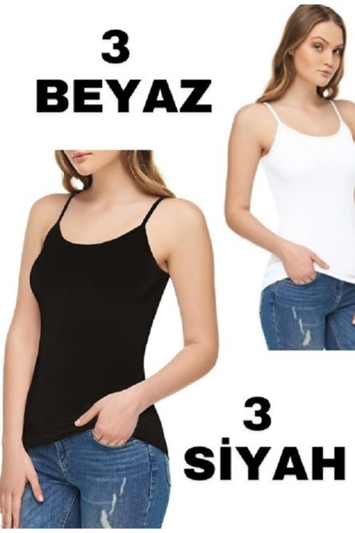 Modal Elastan I?P Askılı Atlet 6'Lı