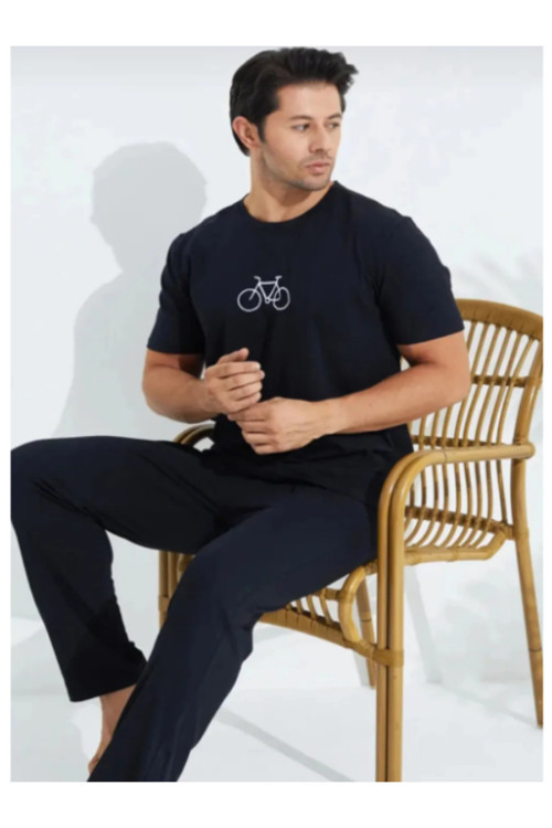 Erkek Bisikletli Kısa Kollu Pijama Takımı