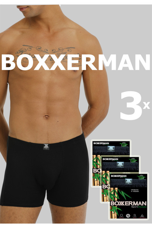 Tatkan - 3'Lü - Erkek Bambu Sport Boxershort