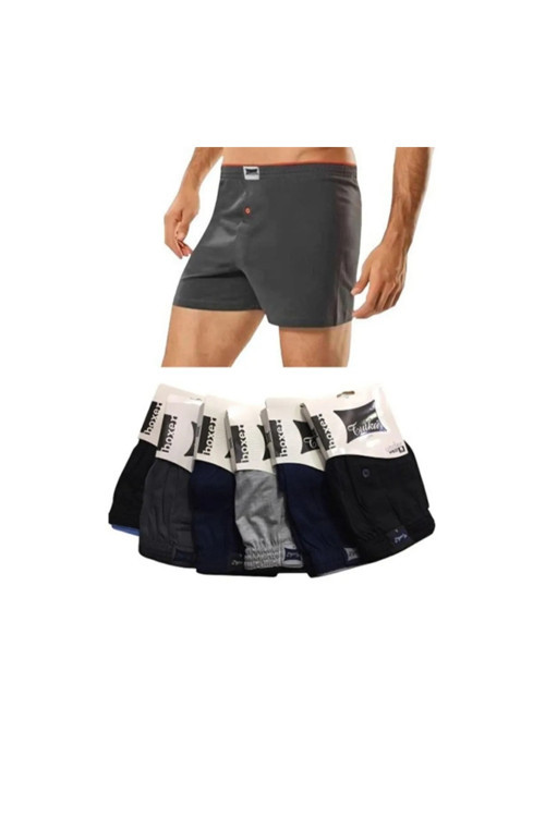 6 Lı Paket Erkek Penye Boxer %100 Pamuk