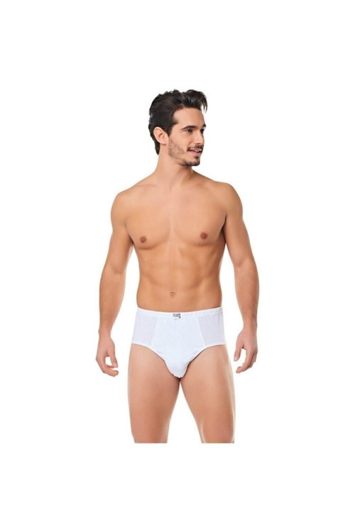 6'Lı Paket Beyaz Pamuklu Erkek Slip Külot