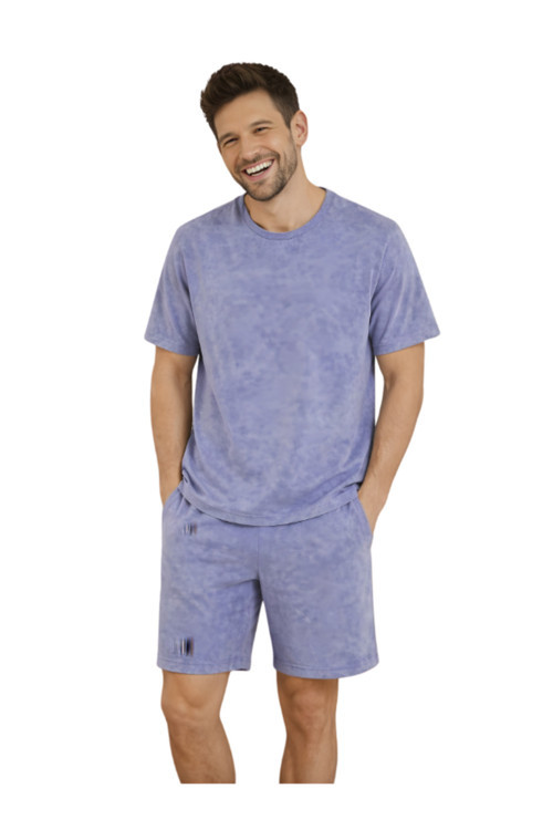Erkek Baskılı Şortlu Pamuklu Yazlık Pijama Takım