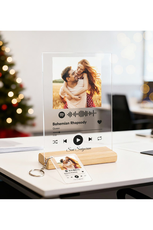 Kişiye Özel Spotify Plak Ve Spotify Anahtarlık Seti