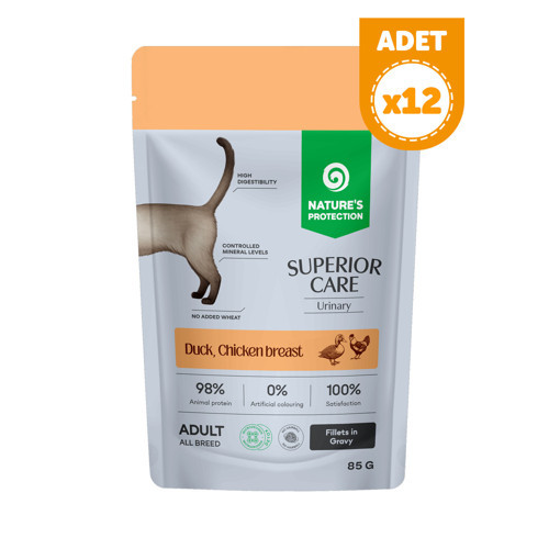 Nature’s Protection Superior Care Urinary Ördekli & Tavuk Göğüslü Sos İçinde Yaş Kedi Maması 85g (12 Adet)