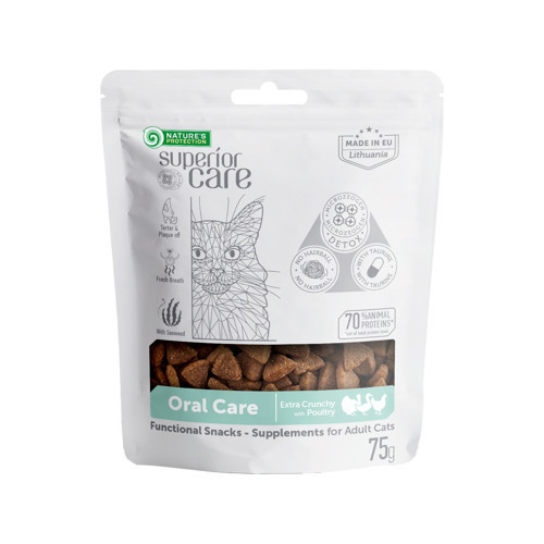 Nature’s Protection Superior Care Ördekli, Hindili & Tavuklu Ağız Bakım Kedi Ödülü 75g