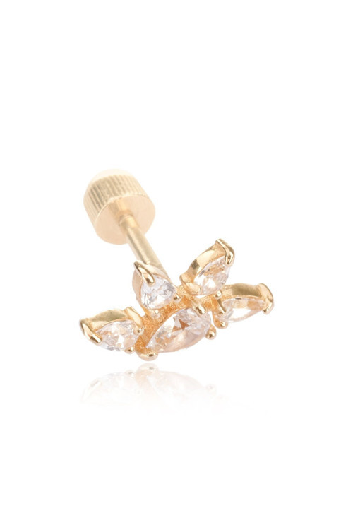 14 Ayar Altın Damla Taşlı Tragus Küpe