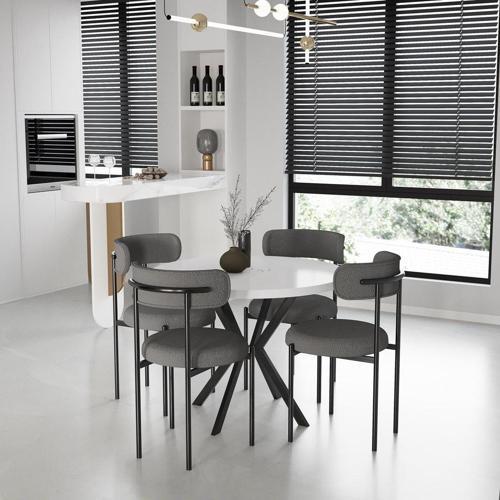 Yuvarlak Mutfak Salon Cafe Restoran Masa Sandalye Takımı 4+1