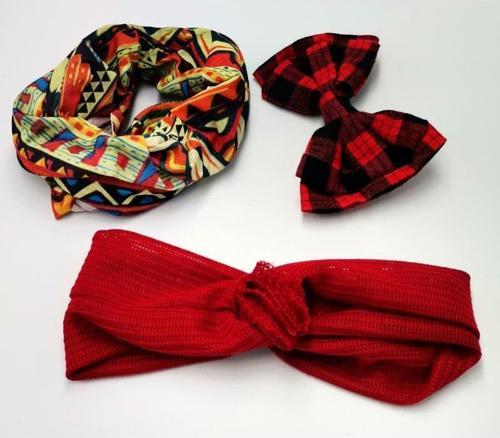 Renkli Desenli Taç Toka Bandana Set