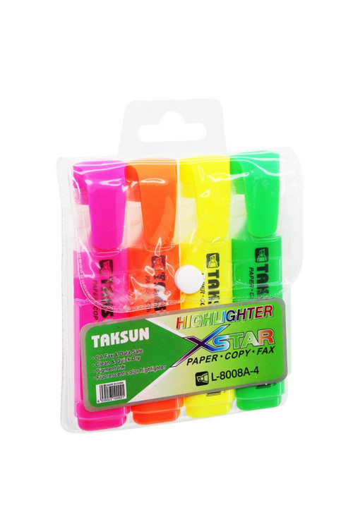 Original Fosforlu Kalem Pastel Renk Set (4 Parça)
