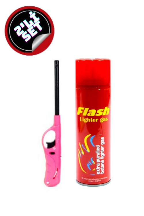 Flash Çakmak Gazı 270 Ml. & Mutfak Çakmağı 2'Li Set