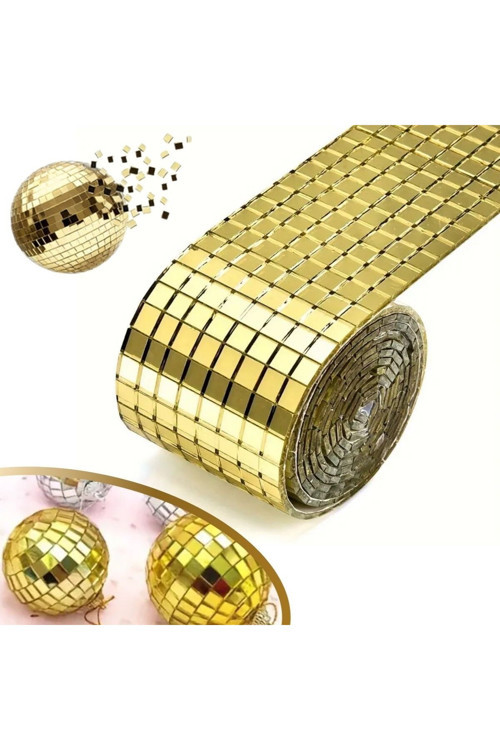 Buffer®1 Metre Uzunluğunda Gold Renk Aynalı Mozaik Taşlı Dekor Bandı 4 Cm X 1 Mt