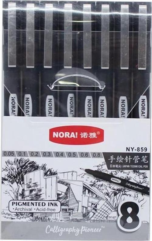 Nora Teknik Çizim Kalemi 8'li Seti Dereceli Kalem Set