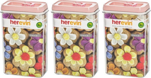 Üçlü 2,3 lt Plastik Saklama Kabı Soft Pembe
