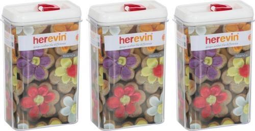 Üçlü 2,3 lt Plastik Saklama Kabı Beyaz