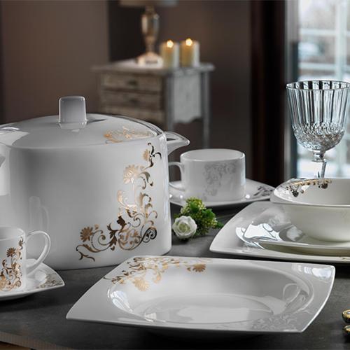 Prestige Porselen Kare 60 Parça Yemek Takımı 31007