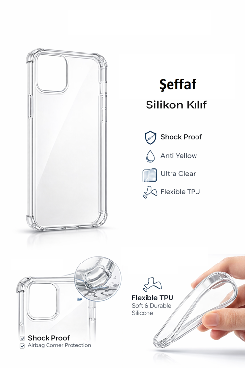 Galaxy A25 Uyumlu Şeffaf Telefon Kılıfı Esnek Darbe Koruyucu