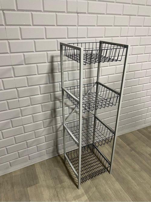 Çok Amaçlı 4 Gözlü Sebzelik Ve Meyvelik Grid Kafes Metal Tel Raf