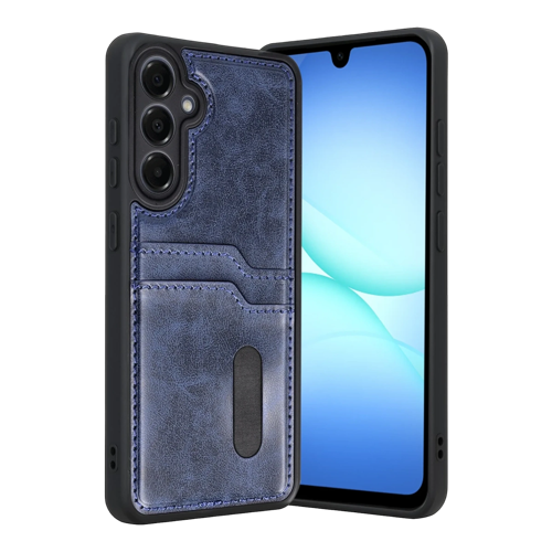 Galaxy A37 5G Sara Kartvizitli Deri Kılıf - Lacivert