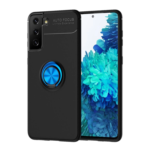 Galaxy S21 Kılıf Range Yüzüklü Silikon - Siyah-Mavi